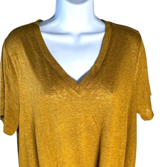 Caslon Yellow Short Sleeve Tie Front Tee - Picture 2 of 6